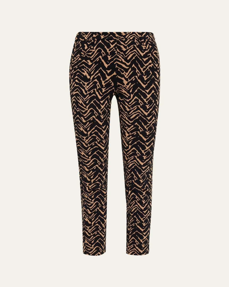 Vienna Cropped Jacquard-Knit Skinny Pants